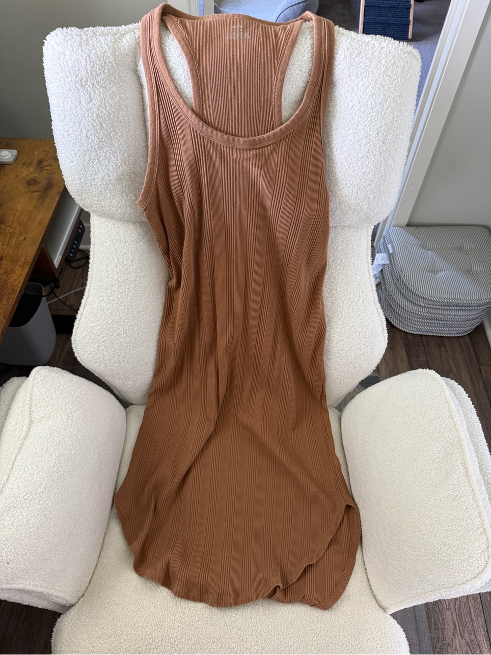 aerie Ribbed Racerback Slip Dress - Rust Brown